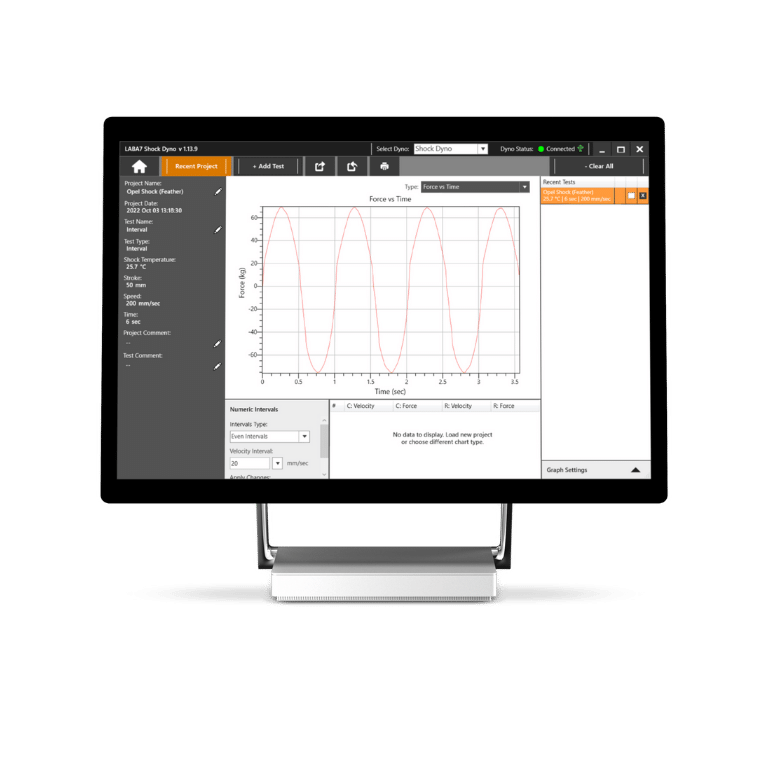 Force vs Time graph shock dyno LABA7