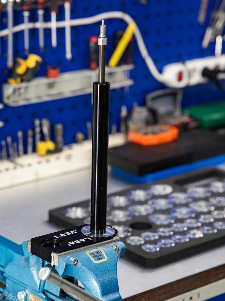 MTB Fork Cartridge Clamps in Vice