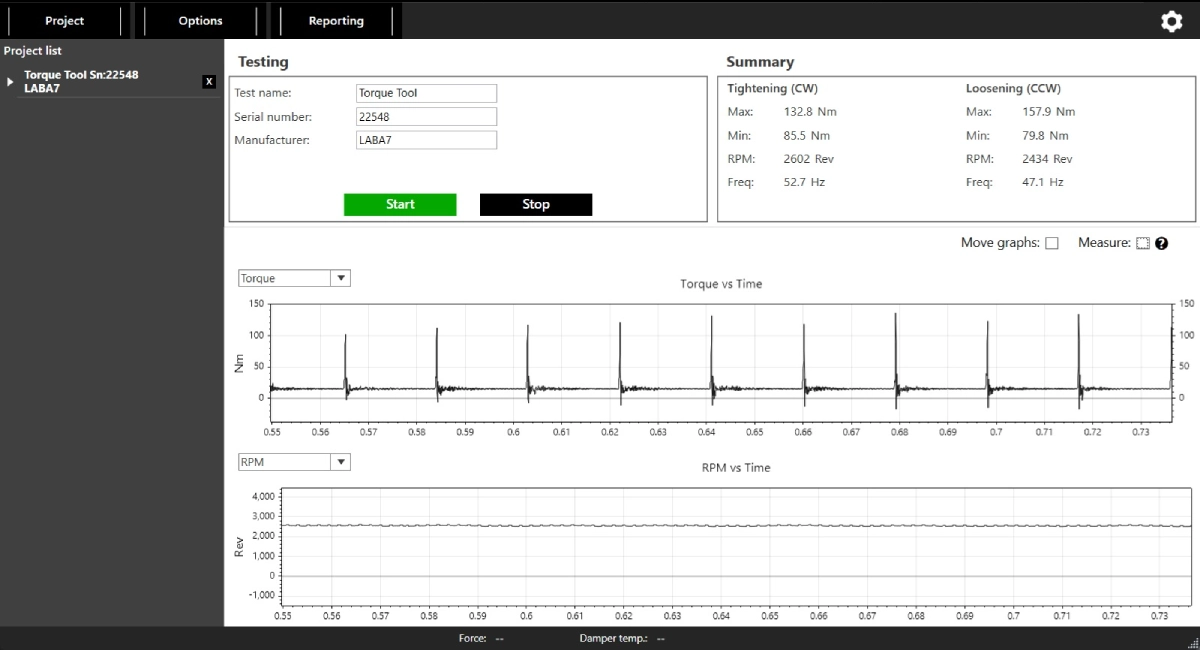 Torque Measurement - Software Screenshot 2