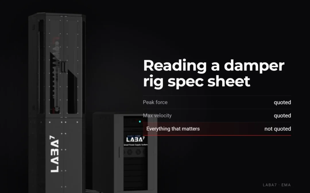 How to Read a Damper Test Rig Spec Sheet Without Being Misled?